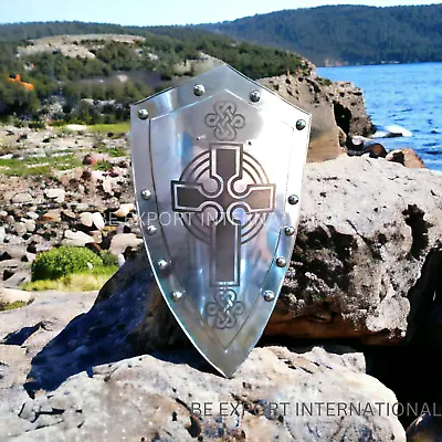 Medieval Knight Crusader Templar Battle Shield  Metal Ready Armour Larp Sca Gift • $99.45
