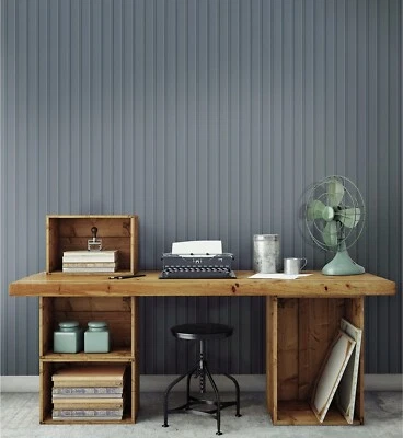 $33.99 • Buy RoomMates RMK11997WP Navy Blue Beadboard Peel And Stick Wallpaper Q
