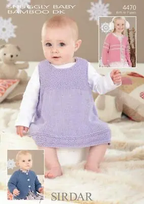 £6.49 • Buy Sirdar Knitting Pattern - Snuggly Baby Bamboo DK, Pinafore And Cardigans 4470