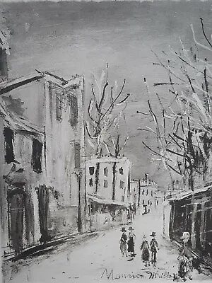 Rue Village Inspire Montmartre Lithography Maurice Utrillo Stencil Jacomet 1950 • $108.23