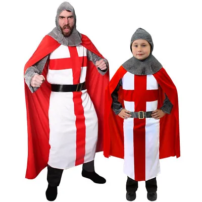 £29.99 • Buy Knight Costume St Georges Day Fancy Dress England World Cup Football Adults Kids