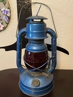Vintage DIETZ LITTLE WIZARD Red Globe Blue Kerosene Lantern  @LOW PRICE L@@K  • $165