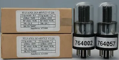 6SN7GT-JAN CHS/VT231 Sylvania Made In USA Amplitex Tested 1MP #764057 764002 • $399.94