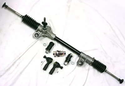 Black 74-78 Mustang II Manual Rack And Pinion + U-Joint Tie Rods Offset Bushings • $148.87