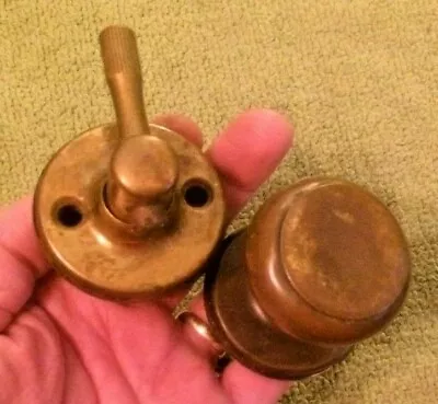 Small Antique Brass Doorknob Hardware Indoor Decor Art Deco Mid Century Rare • $33.90