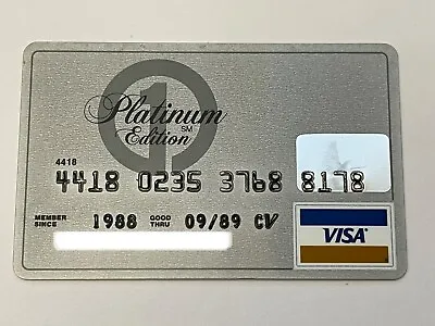 First National Bank Of Omaha Platinum Edition Visa Credit Card Expired In 1989 • $19.99