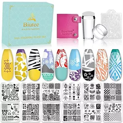 Biutee Nail Stamping Plate Nails Art Stamper Kit Stamp Template Silicone Jell... • $18.74