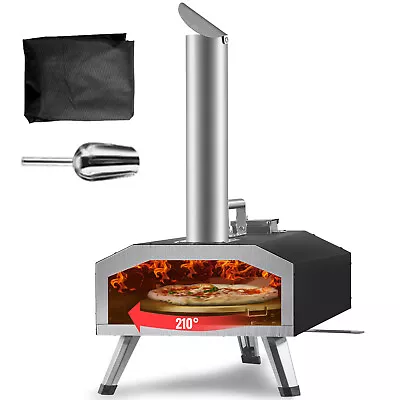VEVOR 12  Outdoor Pizza Oven Portable Multi-Fuel Gas/Wood Pellet Bottom Rotation • $219.99