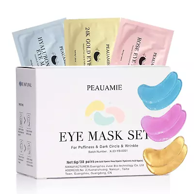 Under Eye Patches (30 Pairs) Gold Eye Mask And Hyaluronic Acid Eye Patches For P • $14.58