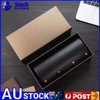 Portable 3 Slots Travel Business Watch Storage Case Chic Leather Display Vintage • $34.59