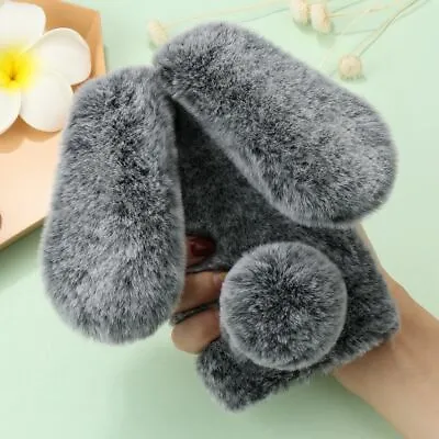 £5.99 • Buy Lovely Rabbit Bunny Warm Fur Plush Comfy Case Cover For IPhone 12 11 8 7 XS XR 6