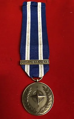 Full Size Nato Libya Medal With Oup Libya/libye Bar And Ribbon - Brand New  • £15