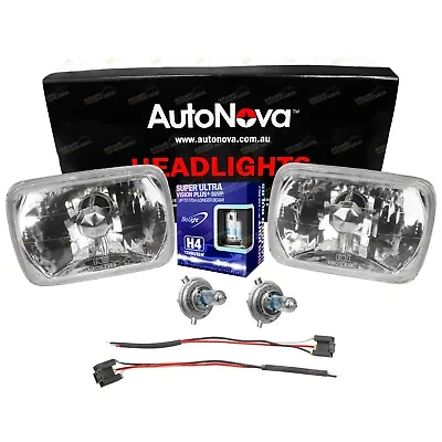 $58.95 • Buy H4 Headlight Upgrade Kit For Hilux 83-05 2 Crystal Lamps Rectangle Hi Watt Globe