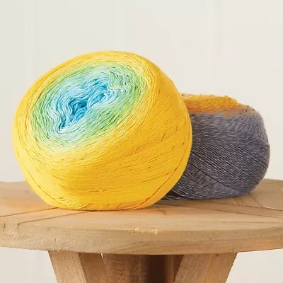 Self-Striping Cotton Cake Mill Ends Yarn Pack • $14.99