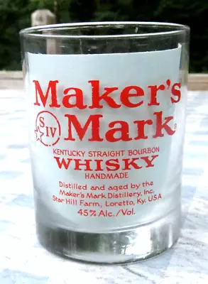 Maker's Mark Bourbon Whisky 12 Oz. Old Fashion/Rocks Whiskey Glass Loretto KY • $8.50