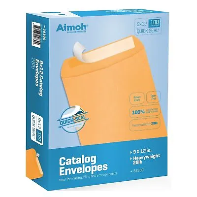 9 X 12 Self-Seal Brown Kraft Catalog Envelopes - 28lb - 9x12 Inch (38300) • $71.99