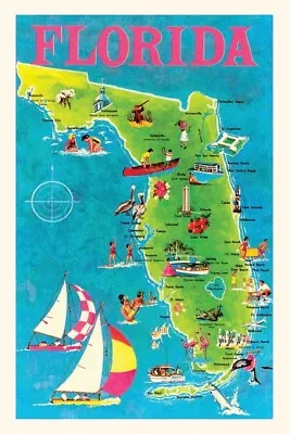Vintage Journal Map Of Florida • $11.44