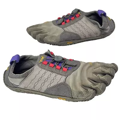 VIBRAM FIVE FINGERS Men EU 40 / US 8-8.5 GRAY SUEDE BAREFOOT SHOES Lace Lock • $33