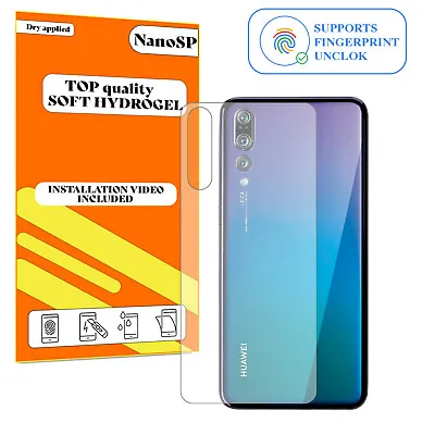 Back Protector For Huawei P20 Pro Hydrogel Cover - Clear TPU FILM • £3.98