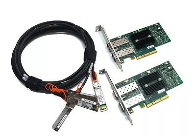 10G Kit Mellanox ConnectX-2 PCIe X8 2.0 10Gigabit 10GBe SFP+ Dual+2x3m DAC Set • $138.97