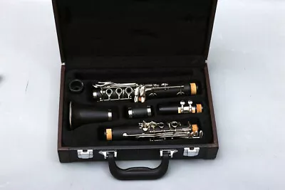 New Clarinet A Key Clarinet Ebonite Wood Nickel Plated Keys 2 Barrels Case • $69