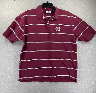 Mississippi State Bulldogs Mens Shirt XL Red Short Sleeve Polo Crable Sportswear • $16.06