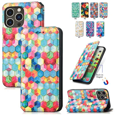 For IPhone 15 14 13 12 11 Pro Max XR XS Max 8 Colorful Leather Wallet Phone Case • $10.39