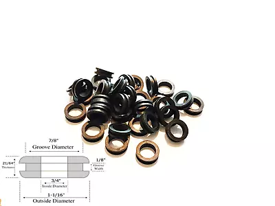 Lot Of 25 Rubber Grommets: 3/4  ID - 1/8  Groove Width - Fits 7/8  Panel Hole • $12.47