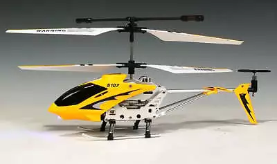 SYMA S107G Gyro RC Helicopter S107 Infrared 3CH Mini Alloy Metal Heli - Yellow • $17.98