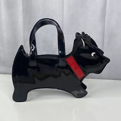 HARRODS Black Scottie Dog Hand Bag Purse Stands Up • $84.91