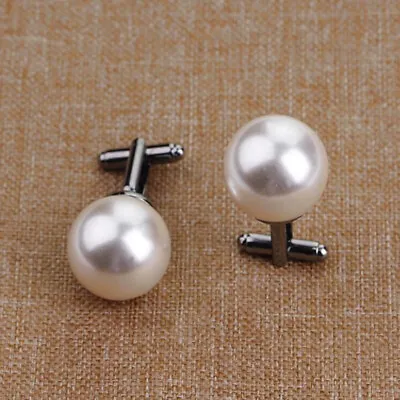 £2.96 • Buy Shirt Sleeve Buttons Pearl Cufflinks Party Women Ladies Novelty Busniess Gift SH
