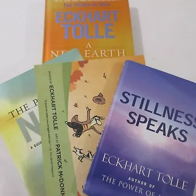 Eckhart Tolle Book Lot Power Now New Earth Stillness Speaks Guardians Being Pet • $19.91