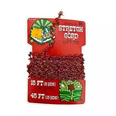 Vintage Christmas Trim Metallic Red Stretch Cord Crafting Supply Kitschy • $4.99