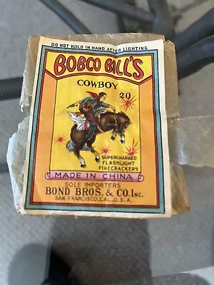 Vintage Firecracker Label Bobco Bill’s Cowboy Brand San Francisco • $74.99