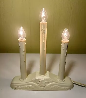 Vintage Christmas Candelabra Window Drip Candles 3 Light Electric Tested • $12.99