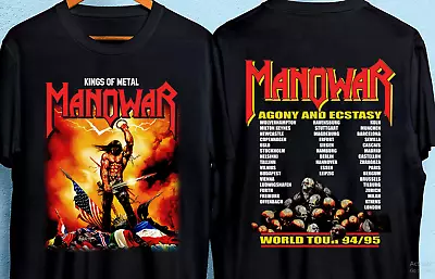 Rare 90'S Manowar Kings Of Metal Agony And Ecstasy Tour T-Shirt Double Sides • $27.97