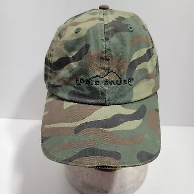 Eddie Bauer Baseball Cap Mens One Size Green Camo Embroidered Hook & Loop • $18.99