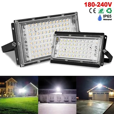 LED Floodlight 50-100W Flood Light Spot Outdoor Garden Security Lamp Waterproof • £9.29