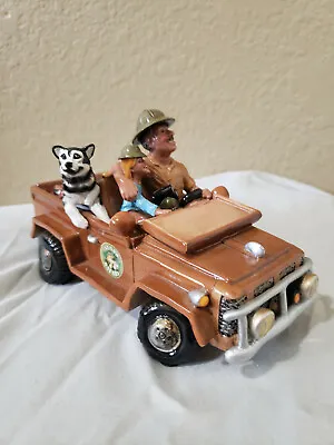Vintage K.Cantrell's Elsa’s Safari Jeep Car With Dog And Luggage • $35.96