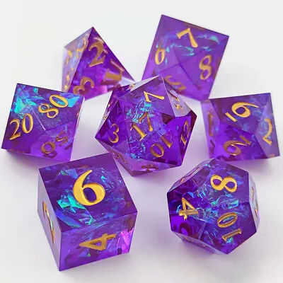 $20.16 • Buy Resin Dice Set (7) For-Dungeons & Dragons (DND) RPG Cthulhu Resin Dice Purple
