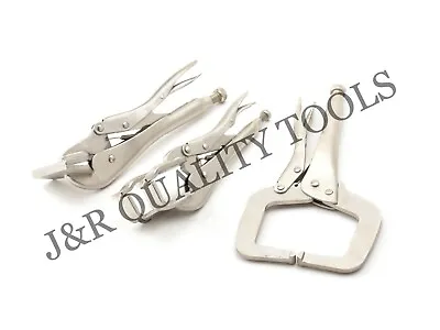 3pc Locking Grip Welding Clamp Vise C-Clamp Sheet Metal Clamp Plier Tool Set • $23.95