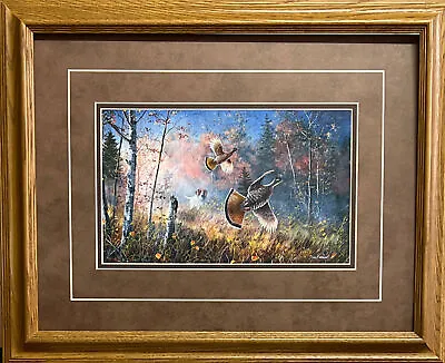 Jim Hansel Quick Escape Quail Hunting Art Print Framed 21 X 17 • $49.95