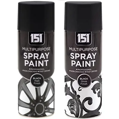 Spray Paint Professional Black Matt Gloss Multipurpose Spray 400ml Fast Drying • £6.99