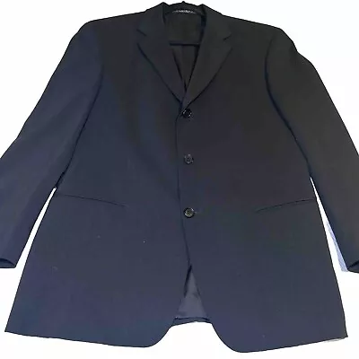 Hugo Boss 100% Virgin Wool Blazer Jacket Sport Coat Black USA Made Men Size 40S • $35