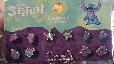 Disney Stitch Earrings 6 Pairs Nickel Free 6+ • $6.99