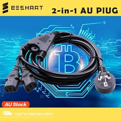 Bitmain Bitcoin Miner AU Standard Plug Cord S19 Pro Power Line 2 In 1 One To Two • $37.95