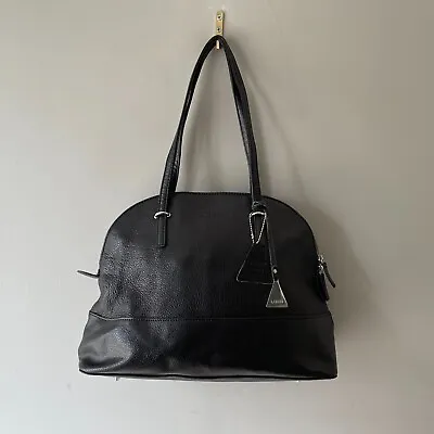L.Credi Shoulder Bag Underarm Handbag Leather Black Zip Up Side Medium Ladies • £28.99