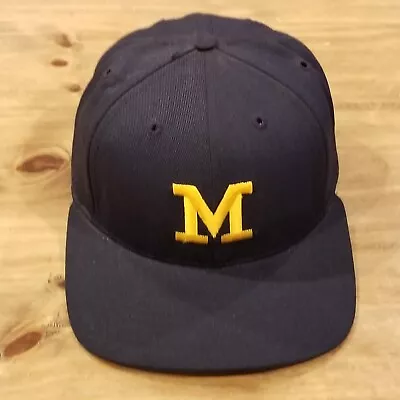 Vintage Michigan Wolverines Hat Cap Size 7 1/4 Fitted Proline Wool Blue Made USA • $35.05