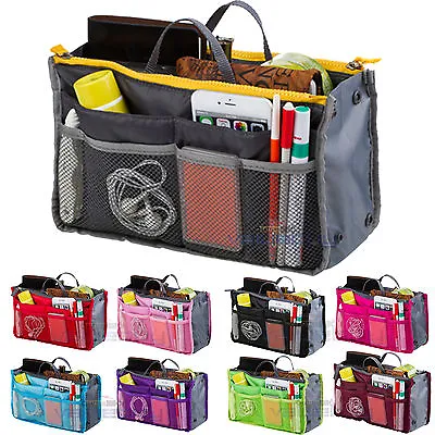 Women Travel Insert Handbag Organizer Purse Large Liner Organizer Tidy Bag New • $4.99
