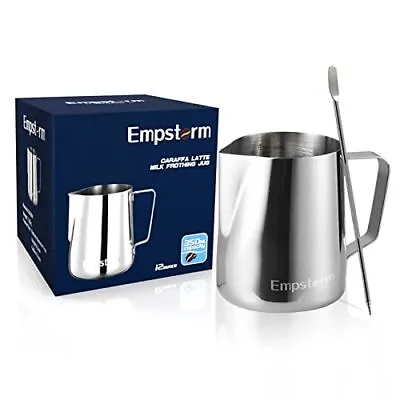 Milk Frothing Pitcher 12oz Milk Frother Steaming Pitcher Stainless Steel Espr... • $18.76